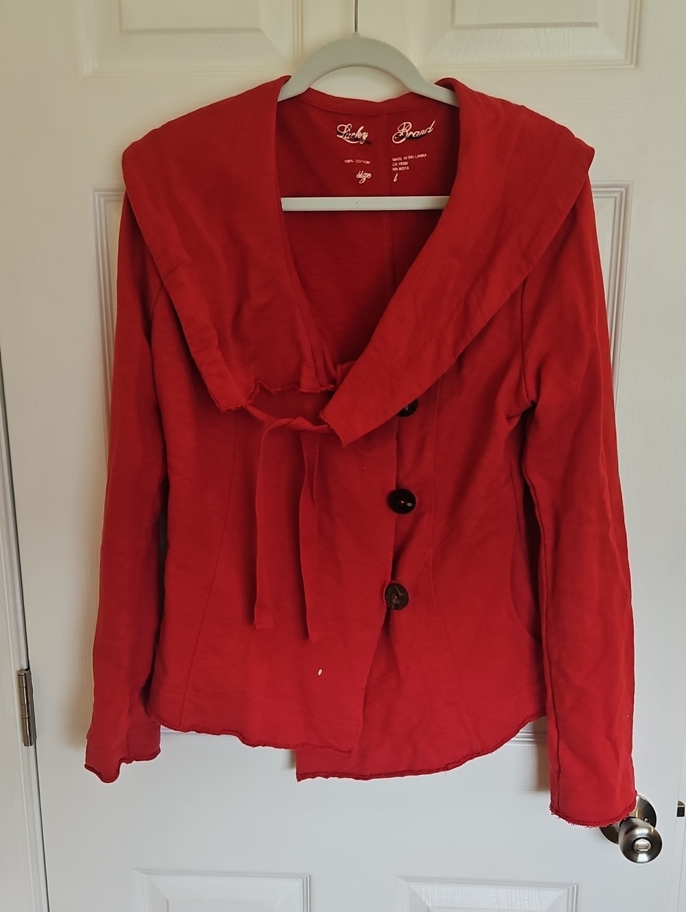 Lucky Brand Women's Red Button-Front Blazer Jacket